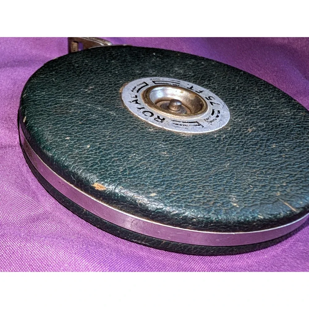 Vtg Lufkin Ni-Clad 75ft Royal Steel Tape Measure Saginaw Mi Green